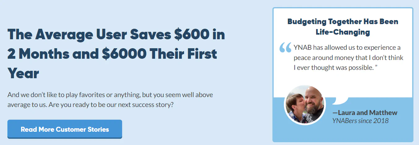 Average client saves $600 in their first month You Need A Budget